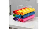 2 Pieces Detachable Design 32-Hole Vinyl Roll Holder Space-Saving Vinyl Roll Holder Easy Assembly Craft Paper Organizer Even Edges for Studio
