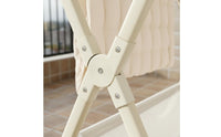 Heavy Duty Foldable Clothes Drying Rack Height Adjustable Double Rod Garment Rack Windproof Design Extendable Clothes Horse Installation-No Assembly Required for Balcony, Indoor, Outdoor