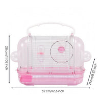 Transparent Hamster Cage Wire Top Plastic Hamster Cage Carrying Handle Ventilated