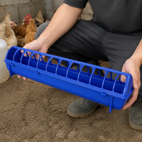 Blue Flip-Top Chicken Feeder, Anti Spill Poultry Feeder with Lid, Easy Clean Chick Feeder for Hens Backyard Feeder
