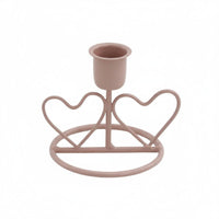 Heart Shaped Candle Holder Minimalist Style Wrought Iron Candlestick Paired Hearts Candle Holder for Valentine's Day, Dining Table, Wedding