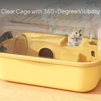 Acrylic Hamster Villa with Quiet Wheel and Climbing Area