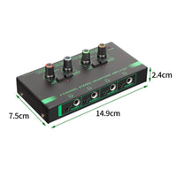4-Channel Headphone Amplifier Compact Stereo Headphone Amp Metal for Artists, Podcast Station