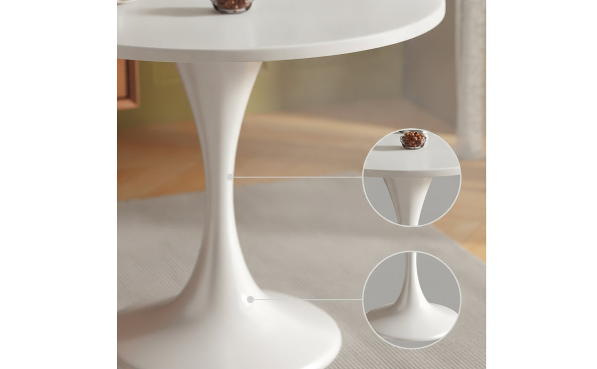 Round Pedestal Table Sculptural Single-Pedestal Table Modern for Living Room, Office, Balcony