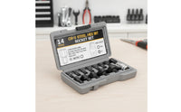 14 Pieces Hex Bit Socket Set Precision-Machined Hex Bit Socket Set with Storage Case Professional Tool for Handymen, Garage