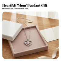 Heart Locket Necklace Mother's Day Gift Mom Heart Necklace for Wife, Girlfriend