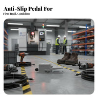 Self-Locking Foot Switch Non-Slip Base Foot Pedal Switch Sturdy Aluminum Construction Professional Electric Pedal for Metalworking, Carpentry, Garage
