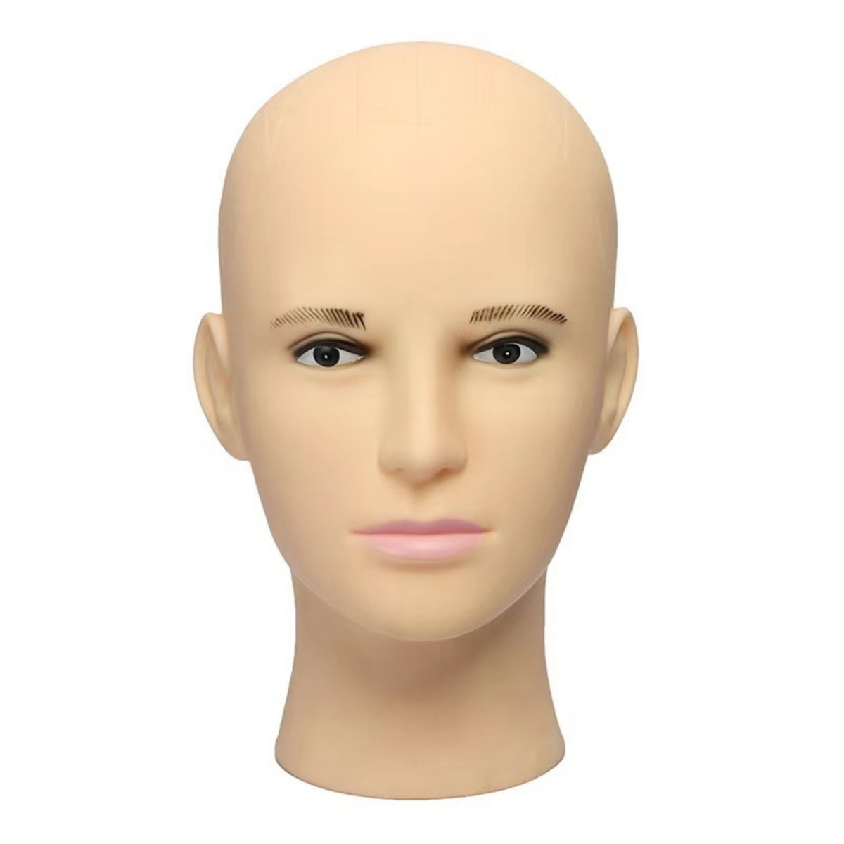 Bald Male Mannequin Head Realistic Male Mannequin Head Skin-Tone for Salons, Studios