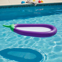 Thickened PVC Inflatable Eggplant Pool Lounger Fun Shape Eggplant Pool Lounger Long-Lasting Mesh Bottom Pool Lounge Portable for Children, Adults, Beach, Lake, Summer Vacation