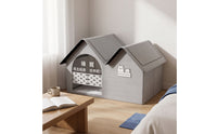 Cat House with Door Curtain Insulated Cooling Pet House Summer Scratch-Resistant for Cats, Living Room