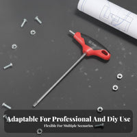 T-Handle Hex Key S2 Alloy Steel T-Handle Allen Wrench Set High Hardness Ball End Hex Wrench for Professionals, Mechanics, Home Repair, Garage, Factory
