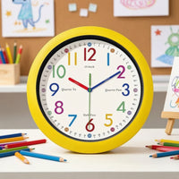 Educational Analog Learning Wall Clock Color-Coded Analog Learning Wall Clock Child-Friendly for Playroom