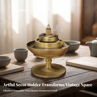 Lustrous Finish Backflow Scent Disperser Backflow Scent Holder Home Decor Layered Design for Indoor Use