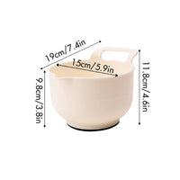 Glossy Salad Bowl with Handle Ergonomic Mixing Bowl with Pour Spout Easy-Grip Dishwasher Safe for Students, Kitchen, Small Apartments, Dorm Rooms