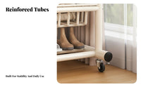 Multi-Functional Clothing Hanger Stand 360° Rotating Wheels Rolling Clothes Rack Large Capacity Heavy Duty Garment Stand for Entryway, Laundry Room