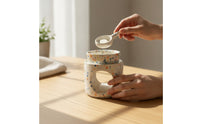 Glazed Melt Melt Burner with Tealight Spoon Decorative Burner Tabletop Fragrance Holder Easy to Use for Tea Corner