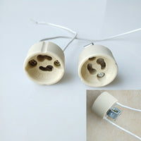 Bulb Holder with Ceramic Base for GU10 Lamp, Replacement Lamp Holder with Mounting Bracket, DIY Lighting Connector, Indoor Ceramic Lamp Base