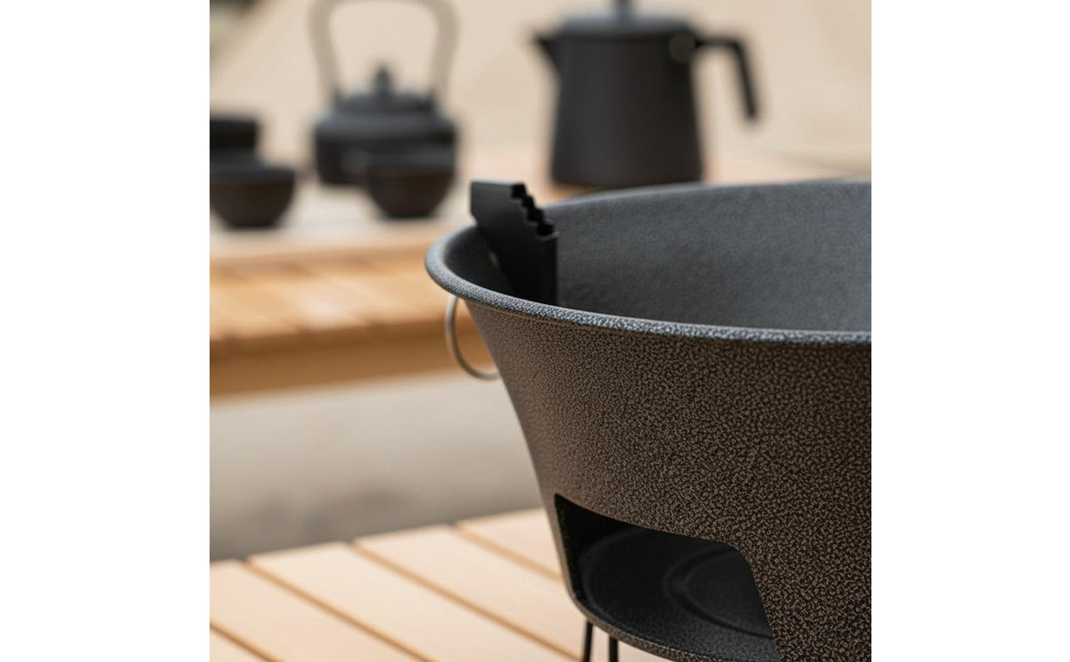Chinese Tea Burner Multi-Functional Portable Barbecue Brazier Cast Iron Briquettes Grill for Campers, Indoor, Patio, Backyard