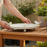 Vintage Planter Tray Rustic Look Metal Avian Tray Waterproof Coating Home Decor for Patio