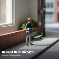 2.8 Cm Tall Miniature Male Figure Standing 1:64 Scale Figure Realistic Details Suit-Wearing Figurine