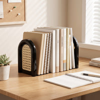 Desktop Bookends Freestanding Bookends with Arched Frame Book End Compact Book Stopper Space-Saving for Students, Study Desks