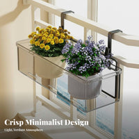 two-level 2-Tier Railing Planter Space-Saving 2-Tier Hanging Planter Rack safety Guardrail Plant Holder Easy Installation for Gardeners, Apartment Dwellers, homeowners, Balcony, sillsill, Fence, Porch