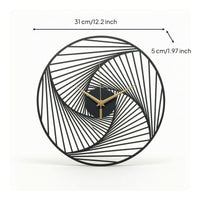 Metal Wall Clock Black Clock with Openwork Frame Modern for Homeowners, Entryway