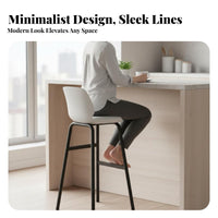 Nordic Design Bar Chair with Back Support Modern Minimalist Counter Stool Built-in Footrest Household Furniture Comfortable Seat for Adults, Homeowners, Business Owners, Kitchen, Restaurant, Reception Area, Dining Room