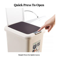 Two-Way-Opening Waste Bin Stylish Design Foot Pedal Trash Can Step-on Trash Can Odor-Close Ing Lid Foot Pedal Garbage Bin