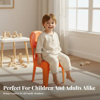Thickened Construction Shell rear Chair Anti-Slip Feet Indoor Seating Strong Load-Bearing Household Furniture space-efficient Design for Children, Families, Living Room, Playroom, Kindergarten, Reception Area
