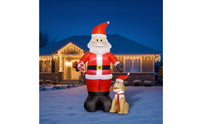 Outdoor Inflatable Santa with Dog Quick Inflation Santa with Dog Inflatable Whimsical Christmas Inflatable Easy to Use for Lawn