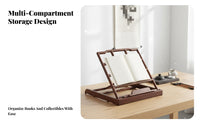 Foldable Wooden Bookrest Multipurpose Adjustable Book Easel Hollow-Carved Design