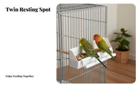 Hanging Type doubleSlot Feeding Box Easy Installation Birdenclosure Food Trough Single-Piece Design Bird Feeder Splash Proof for Pigeon Keepers, Aviary, Home