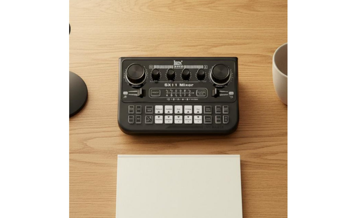 Noise Reduction USB Sound Card Mixer RGB Lighting Live Stream Mixer Easy Hardware Control Audio Gear All in Single Setup for Streamers, Podcasters, Gamers, Recording, Gaming, Podcasting