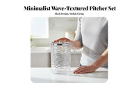 Water Wave Pitcher and Cup Set Large Capacity Water Carafe with Cups Food-Grade Material Clear Juice Pitcher Set for Hosts, Families, Fridge, Office