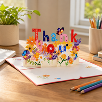 3D Pop-Up Thank You Card for Business Clients & Teachers, Mid-Autumn Festival & Appreciation Gift