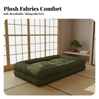 Foldable Design Human-Sized Pet Bed Multi-Functional Tri-Fold Mattress Lounger Plush Surface Floor Sofa Lightweight for Apartment Dwellers, College Students, Small Spaces, Dorm Room, Home Office, RV Travel