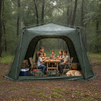Mosqi Octagonal Portable Folding Camping Gazebo Tent for Family Outdoor Activities, Double-Layer Rainproof