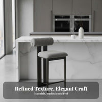 Retro Design Upholstered Counter Stool with rear supportrest Nordic design Woven rear supportrest Bar Stool Footrest Included High Chair Ergonomic for Homeowners, Interior Designers, Business Owners, Restaurant, Coffee Shop, Reception Desk, Dining Room