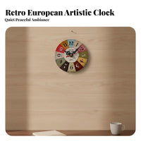Compact Size Small Round Desk Clock Easy to Read Frameless Decorative Clock Non-Ticking for Homeowners, Adults, Home Decor, Bedroom, Kitchen