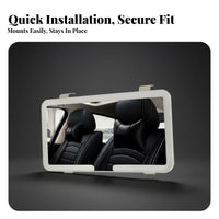 LED Car Vanity Mirror Built-in Battery Lighted Car Makeup Mirror for Commuters