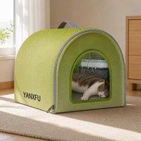 Cat Cooling Igloo Bed for Summer with Ice Crystal Packs