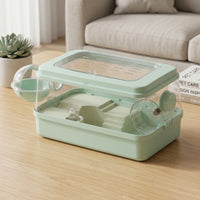 Hamster Cage with Wheel Easy to Clean Hamster Cage with Tubes Small Animal Enclosure Ventilated Complete for Living Room
