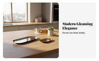 Golden Oval Plate Nordic design Oval Metal Plate Elliptical Shape for Cafe, Hosts