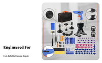 114 Pieces Bridge Style Paintless Dent Repair Kit Metal and Plastic Car Dent Repair Set Suction Cups