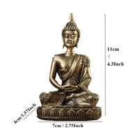 Seated Buddha Figurine Zen Seated Buddha Statue with Headdress Meditation Feng Shui for Shelf, Desk