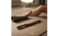 Handheld Wooden Massage Stick Tapered Beaded Massage Stick Polished Physical Wellness Tool Portable