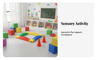 Balance Beam Stepping Stones Textured Surface Kids Developmental Footpath Kit Colorful Kids Stepping Stones for Preschoolers, Young Children