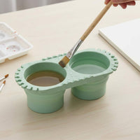 Silicone Brush Cleaning Basin Easy to Clean Paint Brush Washing Bucket Ribbed Interior for Painting