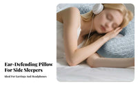 Neck Support Anti-Pressure Ear Pillow Ergonomic Design Pillow with Ear Holes Breathable for CNH Patients, Headphone Users, Beauty Salon, Bed